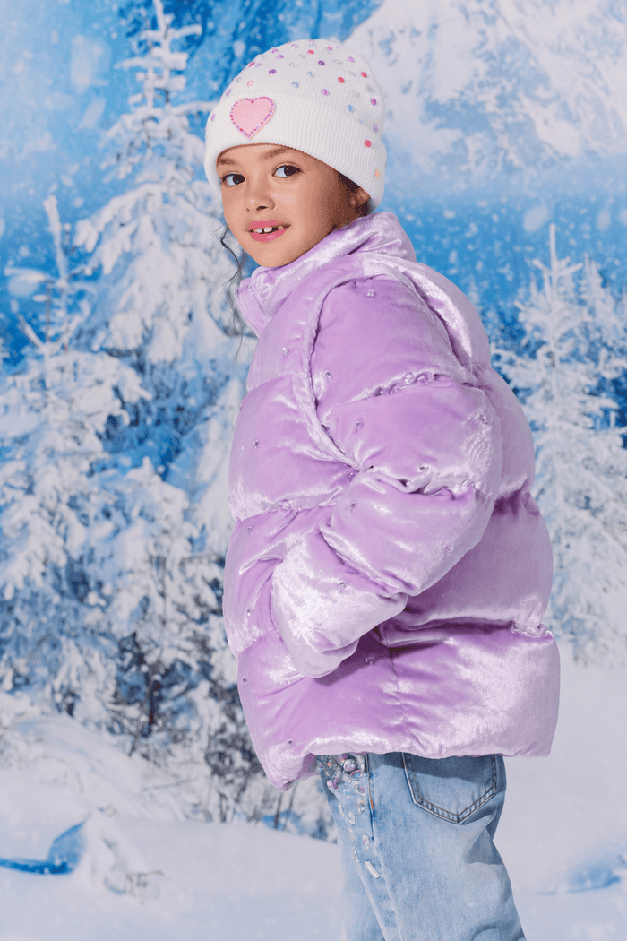 Lola + The Boys Jacket Soft Lavender Gem Convertible Puffer