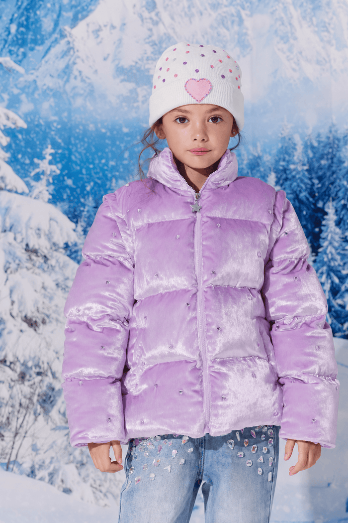 Lola + The Boys Jacket Soft Lavender Gem Convertible Puffer