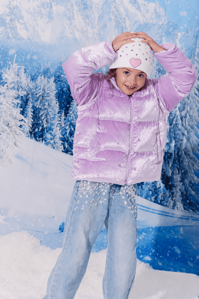 Lola + The Boys Jacket Soft Lavender Gem Convertible Puffer
