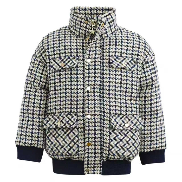 Lola + The Boys Jacket Star Zip Houndstooth Jacket