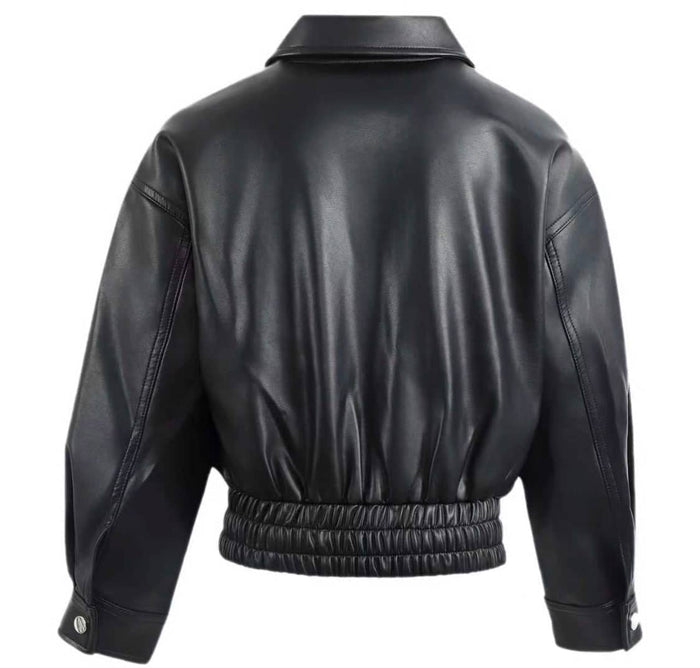 Lola + The Boys Jacket Studded Bow Vegan Leather Jacket