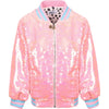Lola + The Boys JACKETS Pretty in Pink Unicorn Sequin Bomber