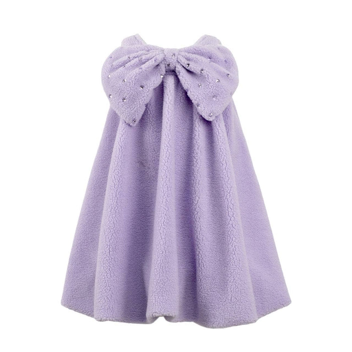 Lola + The Boys Lavender Big Bow Teddy Dress