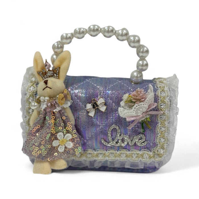 Lola & The Boys Lavender Bunny Pearl Purse