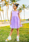 exclude-sale Lavender Crystal Pearl Tulle Tank Dress