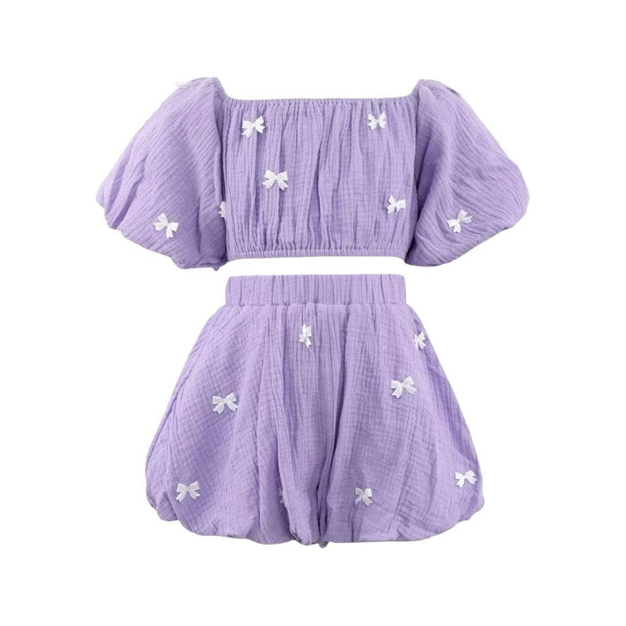 Lola + The Boys Lavender Hailey Bow Bubble Set