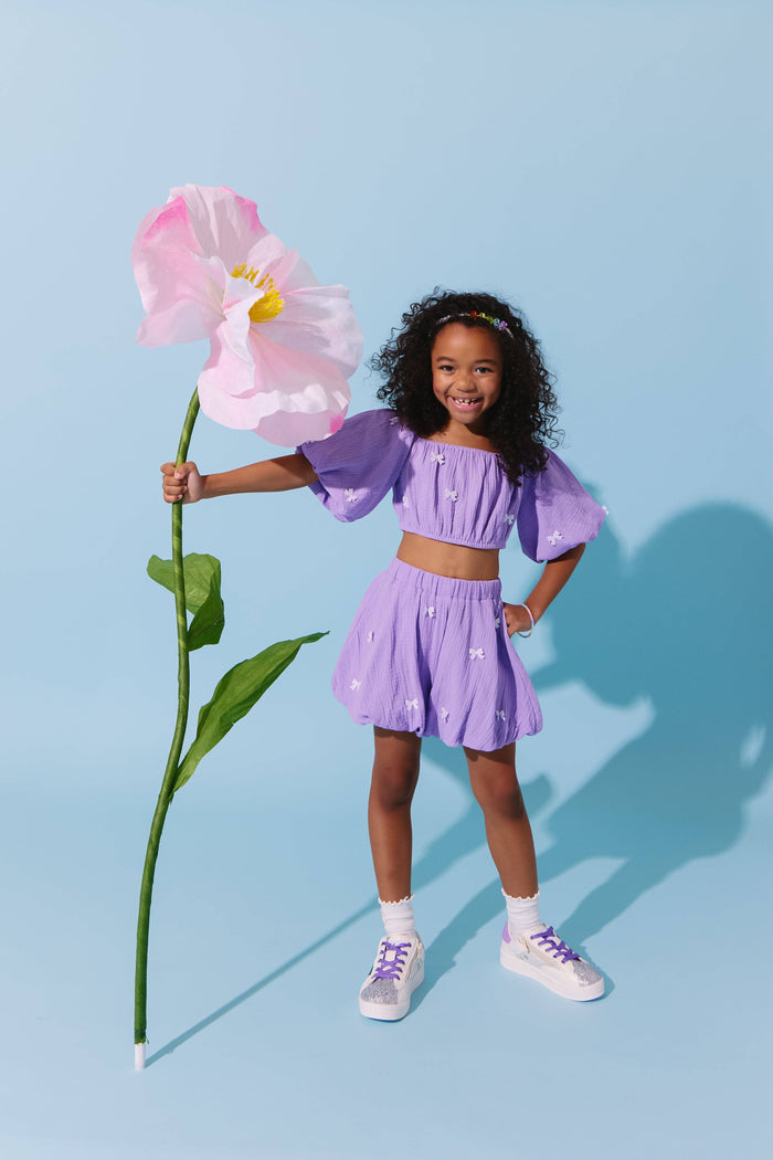 Lola + The Boys Lavender Hailey Bow Bubble Set