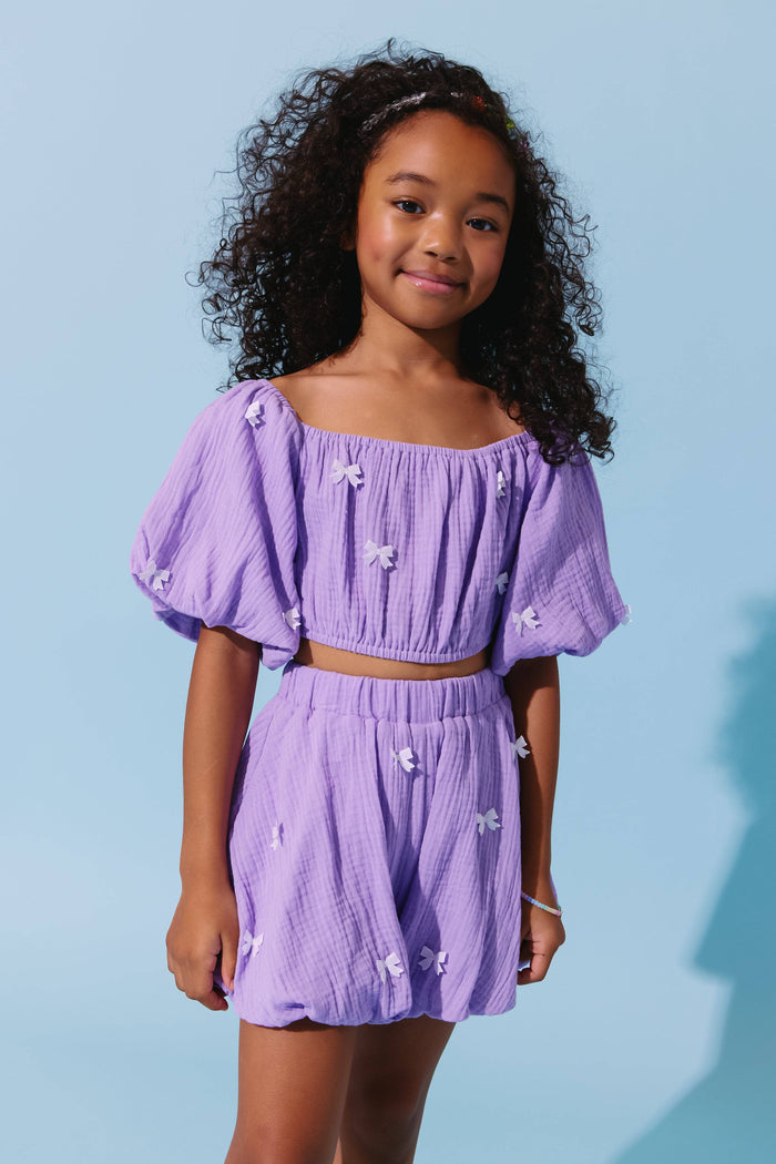 Lola + The Boys Lavender Hailey Bow Bubble Set
