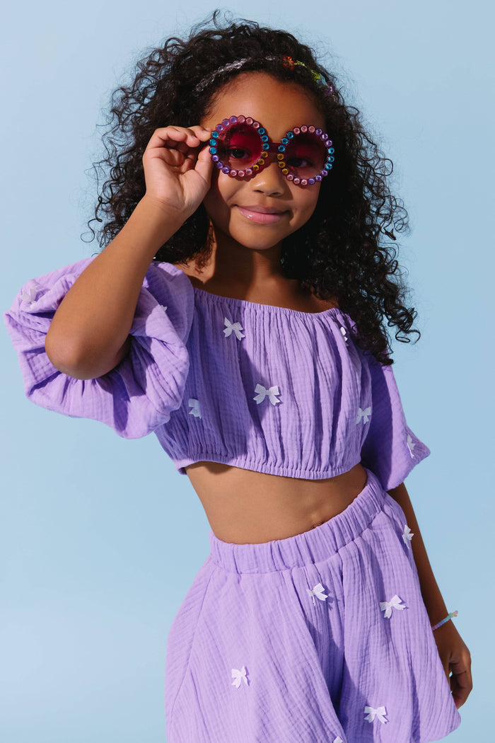 Lola + The Boys Lavender Hailey Bow Bubble Set