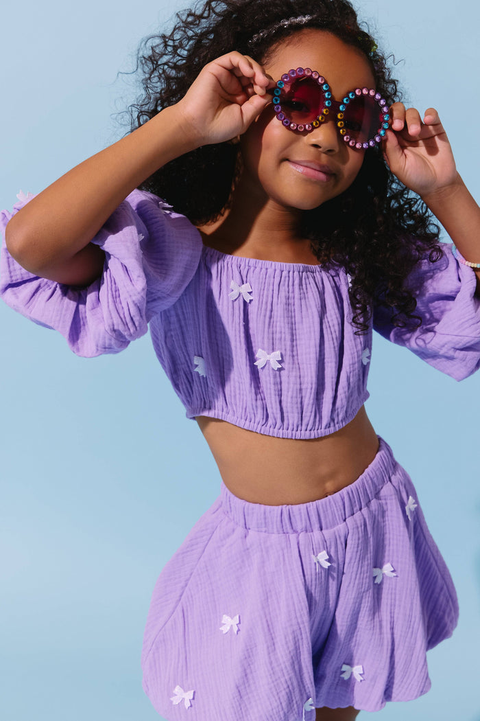 Lola + The Boys Lavender Hailey Bow Bubble Set