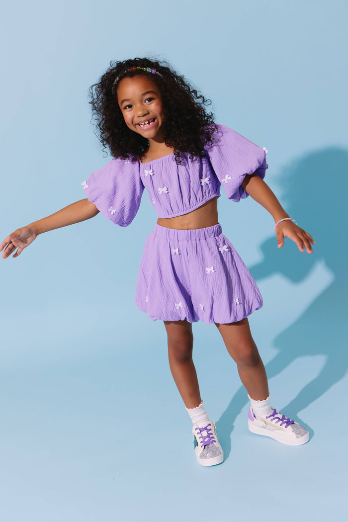 Lola + The Boys Lavender Hailey Bow Bubble Set