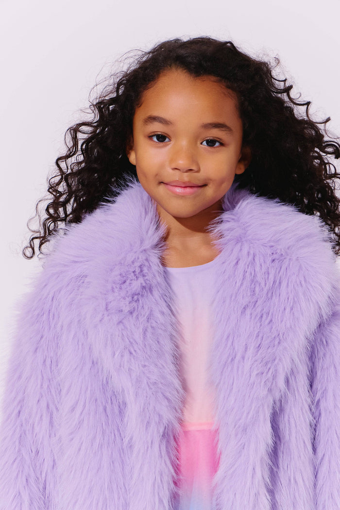 Lola + The Boys Lavender Haze Faux Fur Coat