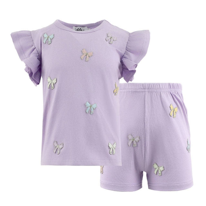 Lola + The Boys Lavender Pretty Bows Short Set