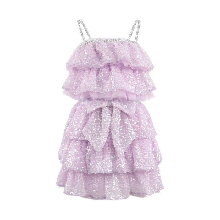 Lola + The Boys Lavender Sequin Bow Layered Set