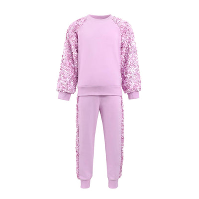 Lola + The Boys Lavender Sequin Joggers Set