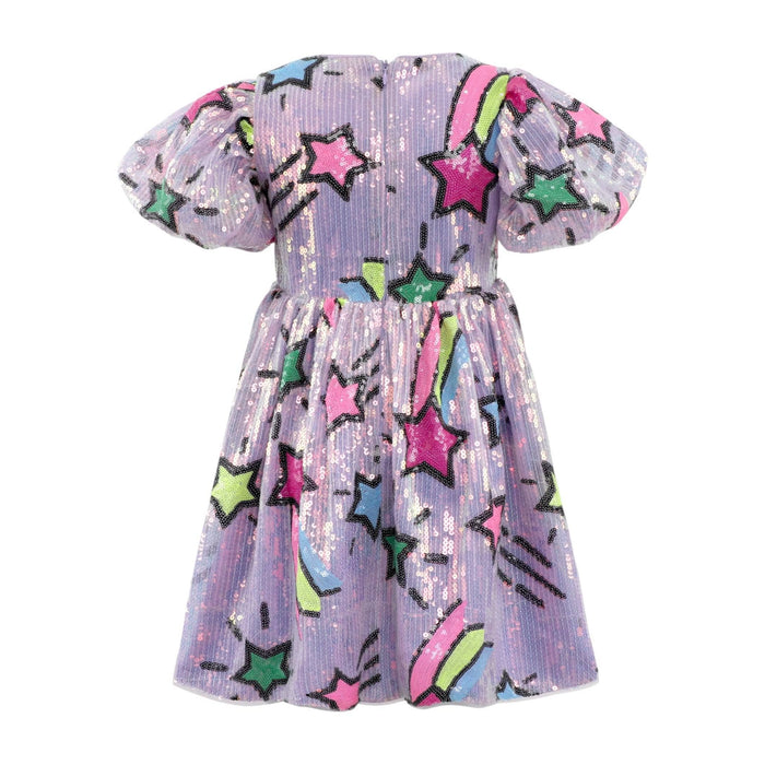 Lola + The Boys Lavender Shooting Star Sequin Dress