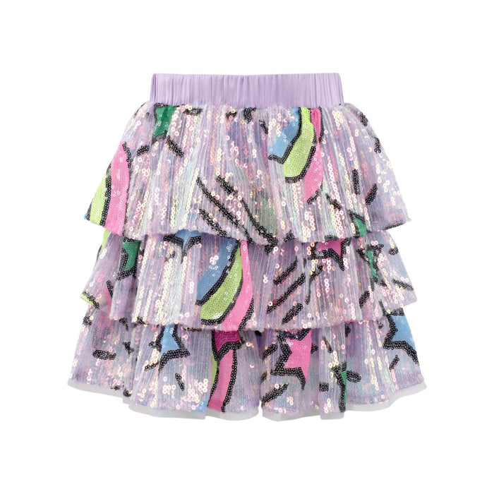 Lola + The Boys Lavender Shooting Star Sequin Skirt