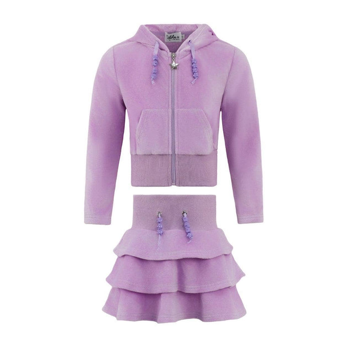 Lola + The Boys 2 Lavender Velour Margot Set