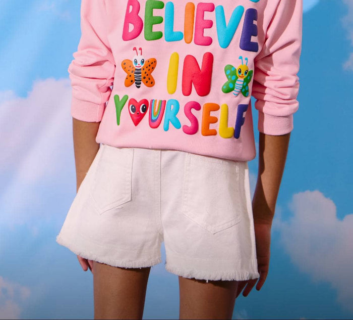 lola-new-arrival Love Doodle Denim Shorts