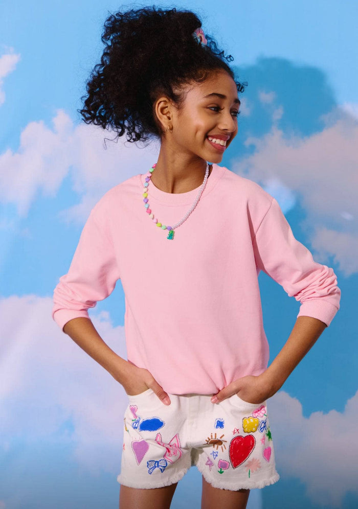 lola-new-arrival Love Doodle Denim Shorts