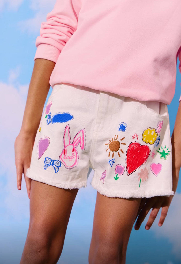 lola-new-arrival Love Doodle Denim Shorts