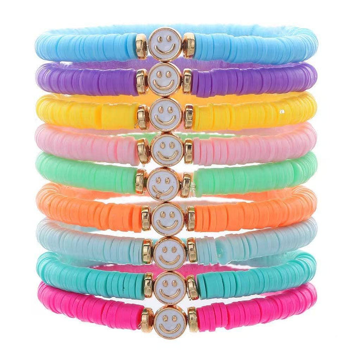 Lola + The Boys Multicolored Smiley Bracelet Set