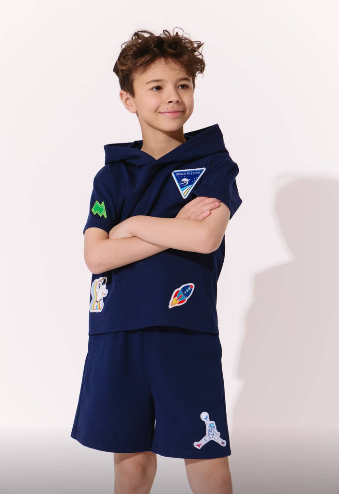 Lola + The Boys Navy Space Boys Short Set