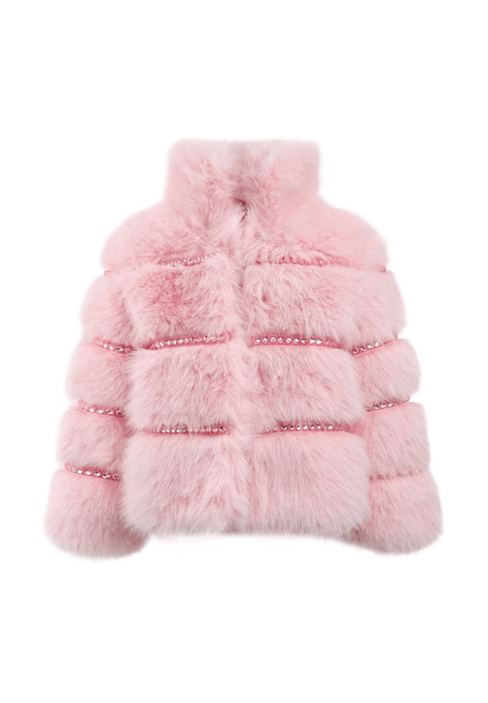 Lola + The Boys Outerwear Cotton Candy Gem Faux Fur