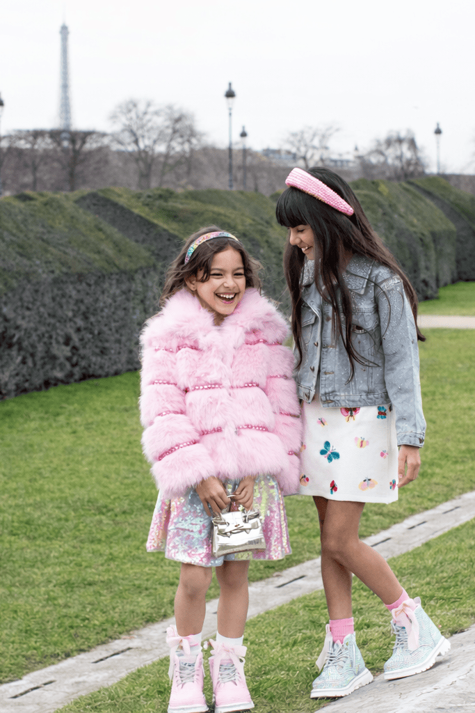 Lola + The Boys Outerwear Cotton Candy Gem Faux Fur