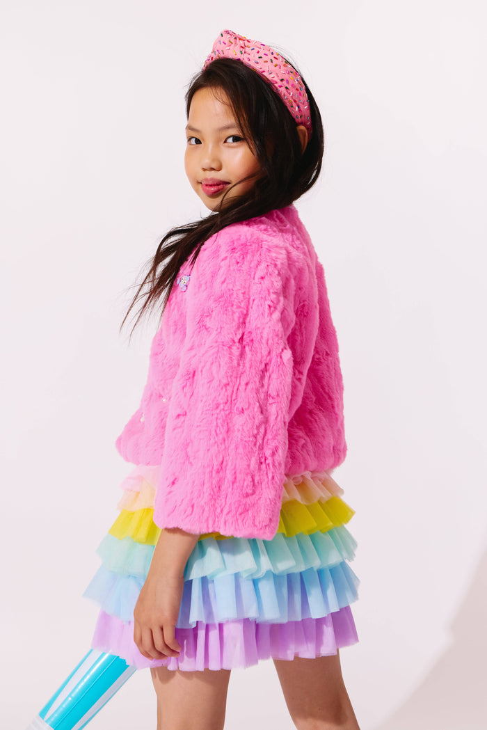 Lola + The Boys Outerwear Cutie Charms Faux Fur