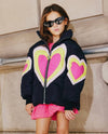 Lola + The Boys Outerwear Electric Hearts Puffer