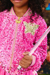 lola-wicked_collab Outerwear Glinda Sequin Ombre Bomber Hot Pink