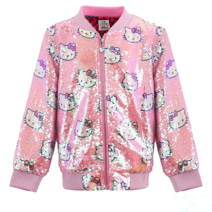 Lola + The Boys Outerwear Hello Kitty Sequin Bomber