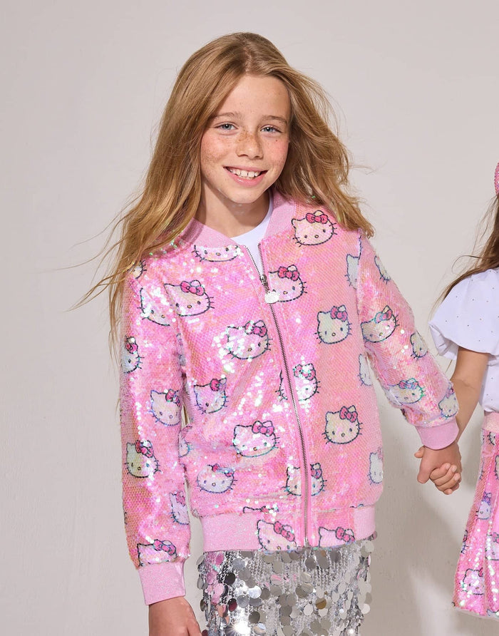 Lola + The Boys Outerwear Hello Kitty Sequin Bomber