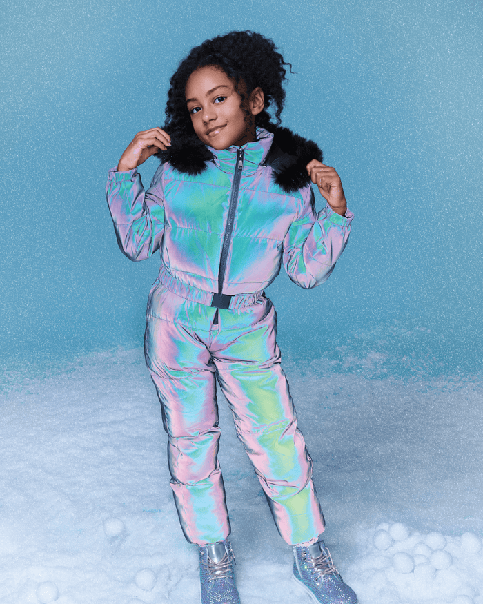 Lola + The Boys Outerwear Hologram Flash Snow Suit
