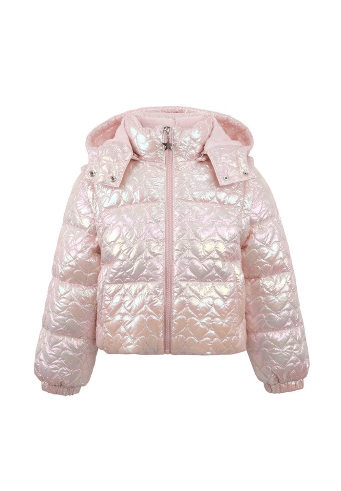 Lola + The Boys Outerwear I Love You Shimmer Puffer