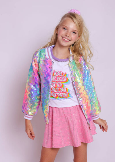 Lola + The Boys Outerwear Kaleidoscope Sequin Bomber