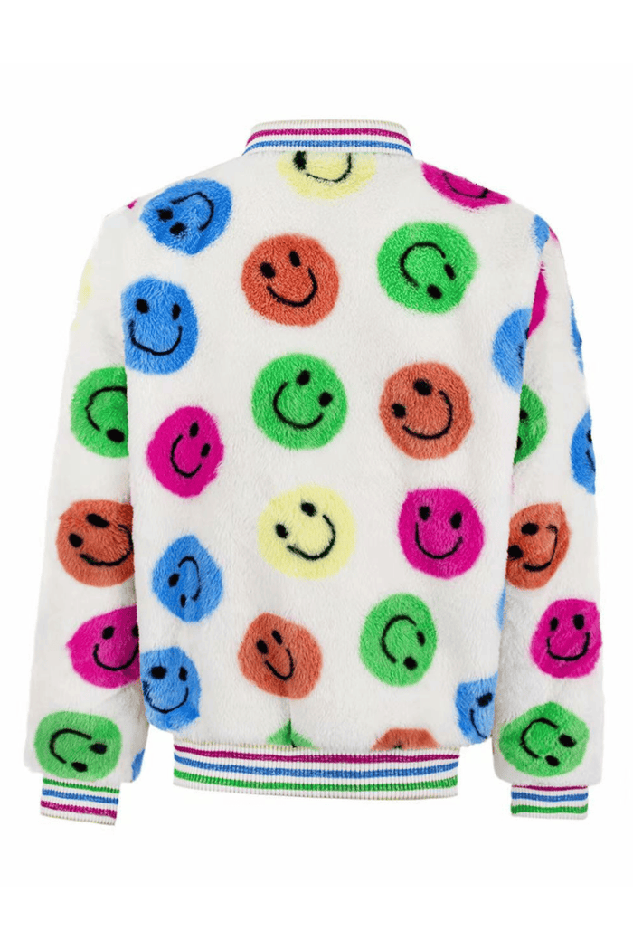 exclude-fall Outerwear Rainbow Emoji Plush Coat