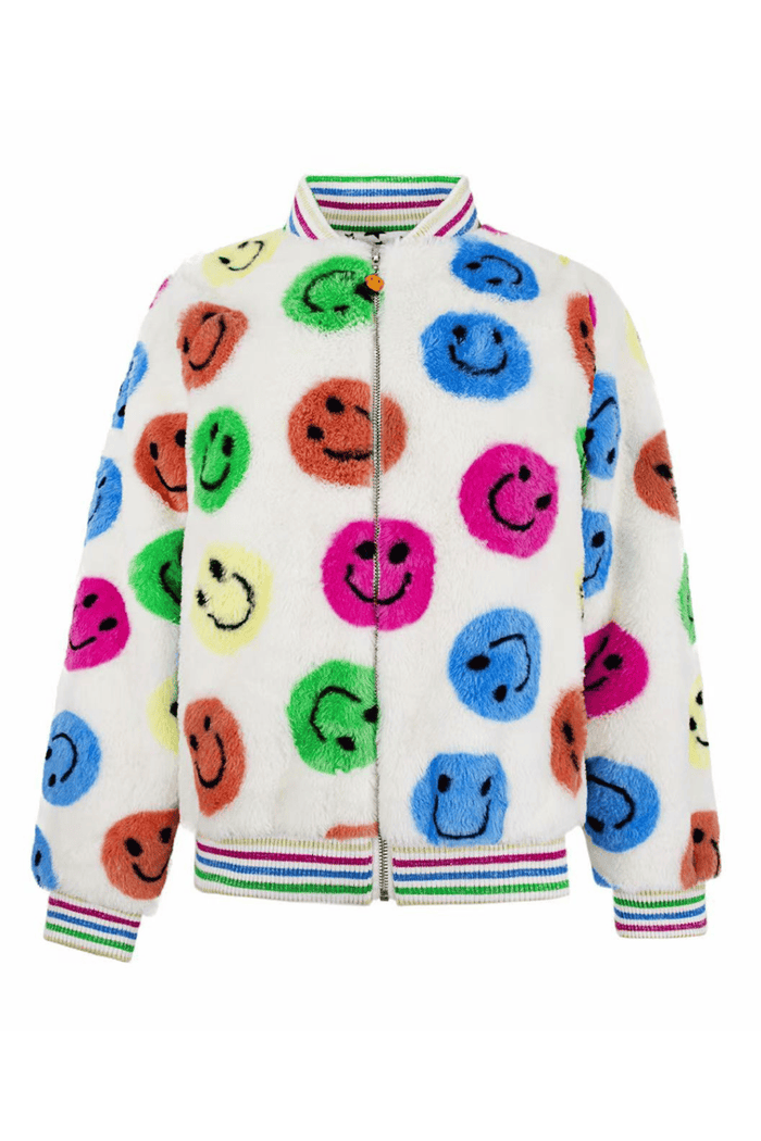 exclude-fall Outerwear Rainbow Emoji Plush Coat