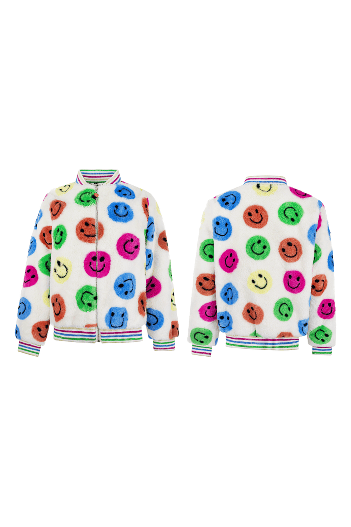 exclude-fall Outerwear Rainbow Emoji Plush Coat