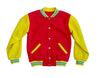 Lola + The Boys Outerwear 10 Red and Yellow Varsity Bomber