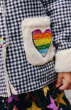 Lola + The Boys Outerwear Shearling Rainbow Coat