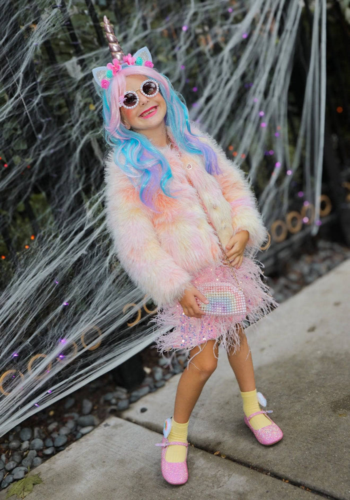 Lola + The Boys Outerwear Sherbet Shimmer Faux Fur Coat