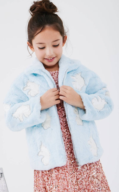 Lola + The Boys Outerwear Sky Unicorn Faux Fur Coat