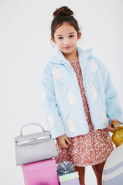 Lola + The Boys Outerwear Sky Unicorn Faux Fur Coat