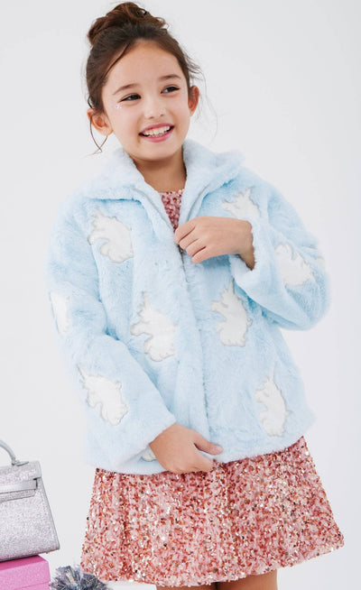 Lola + The Boys Outerwear Sky Unicorn Faux Fur Coat