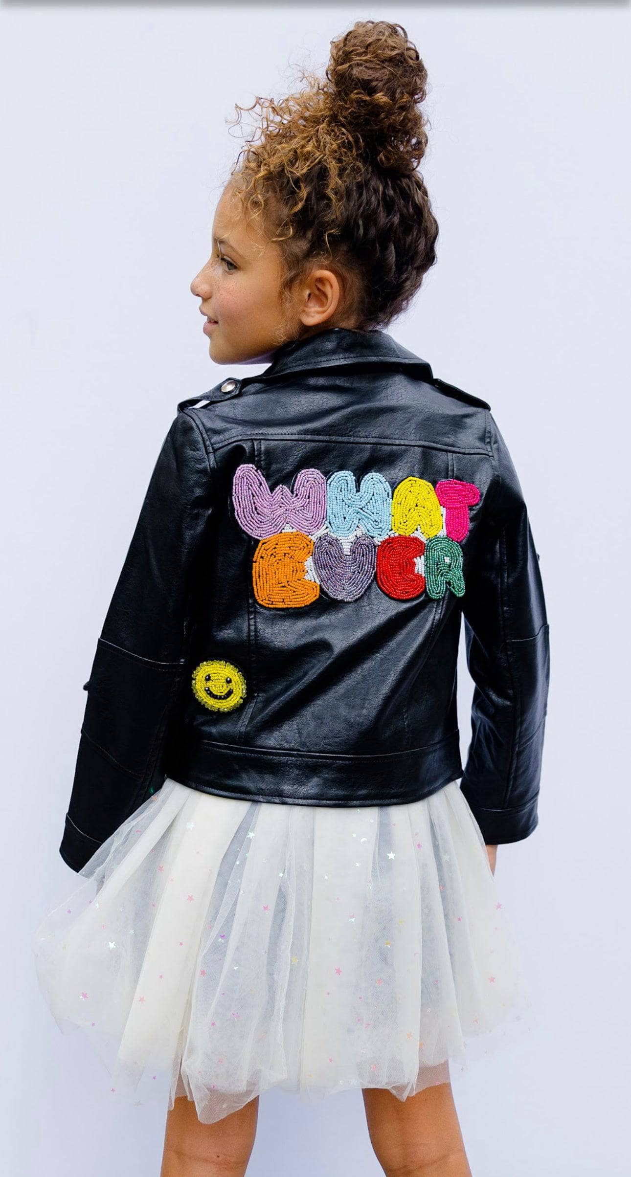 Beaded 2024 leather jacket