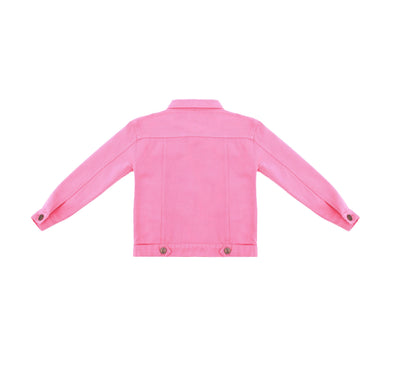 Lola & The Boys Outerwear Women's Customizable Patch Pink Denim Jacket