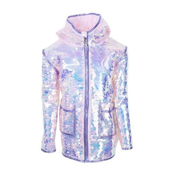 Lola + The Boys Outerwear Women's Paillette Magic Rain Jacket
