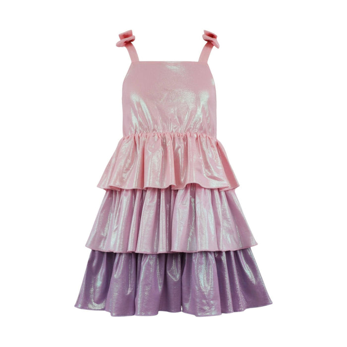 Lola + The Boys Pastel Ombre Shimmer Bow Dress